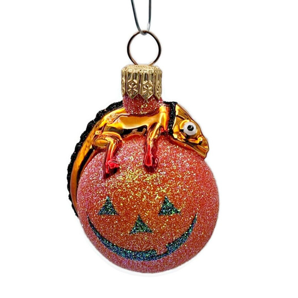 Patricia Breen Miniature Chameleon Halloween Jack O Lantern Christmas Ornament - Picture 1 of 8